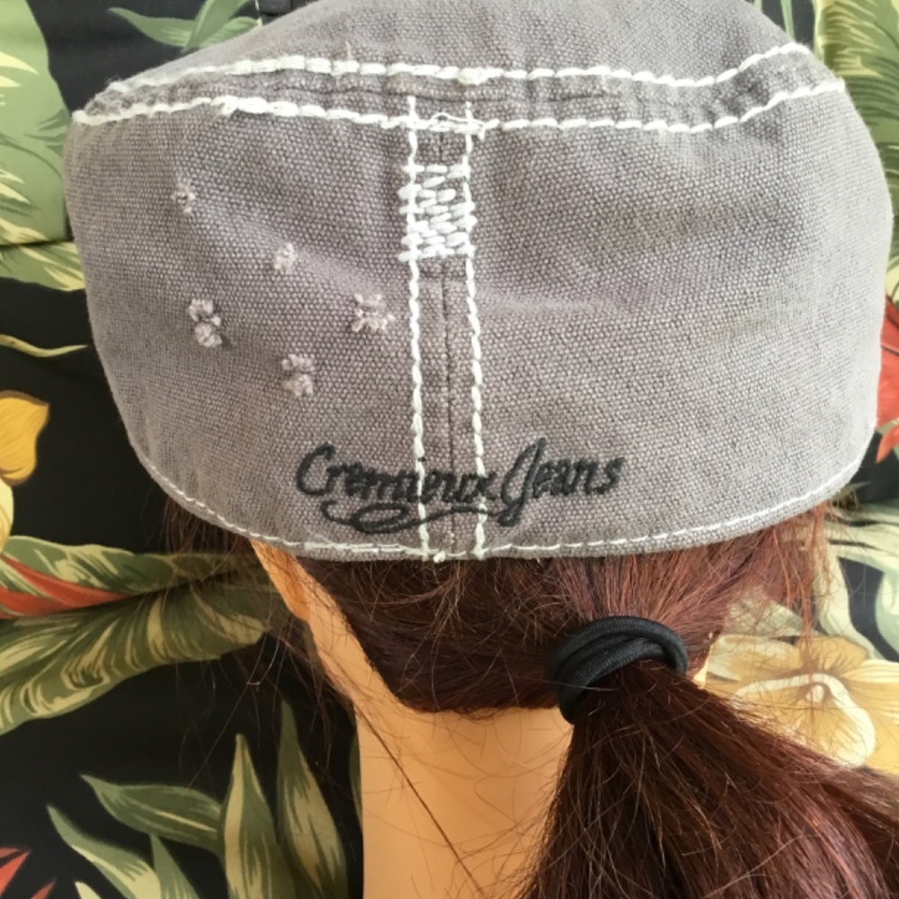 Cremieux Premium Denim Distressed Embroidered Hat - Picture 6 of 9